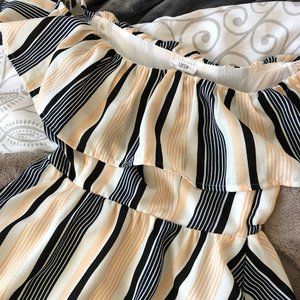 Lucca striped bardot ruffle summer dress